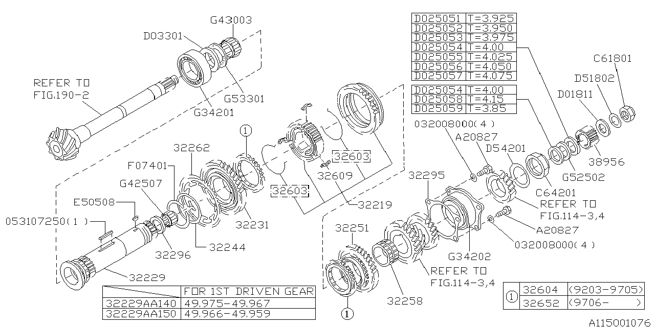 Diagram MT, DRIVE PINION SHAFT for your 2001 Subaru Impreza   