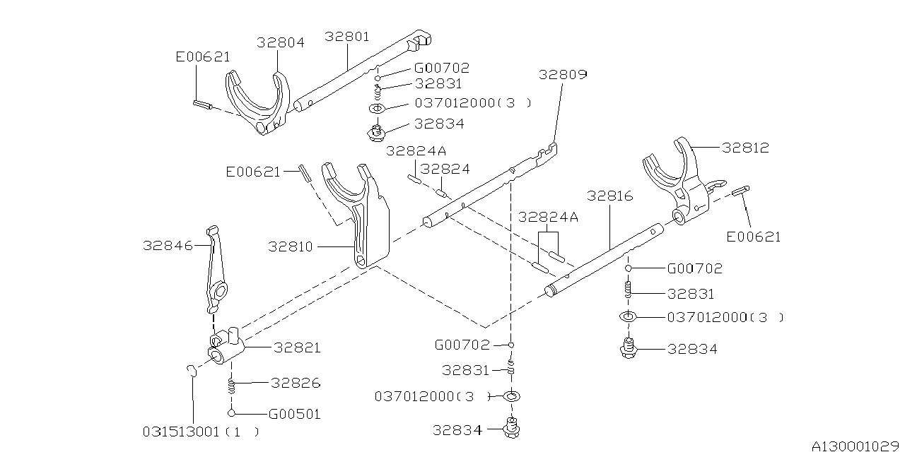 Diagram MT, SHIFTER FORK & SHIFTER RAIL for your 2024 Subaru Legacy   