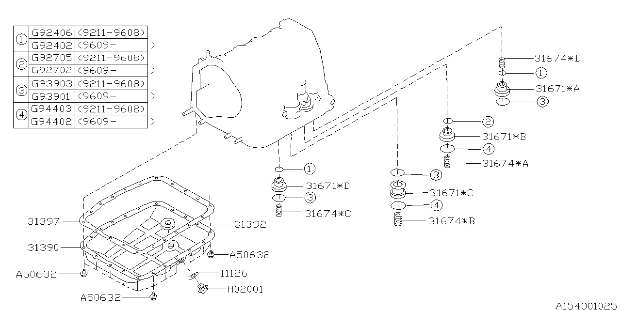 Diagram AT, TRANSMISSION CASE for your 2005 Subaru STI   