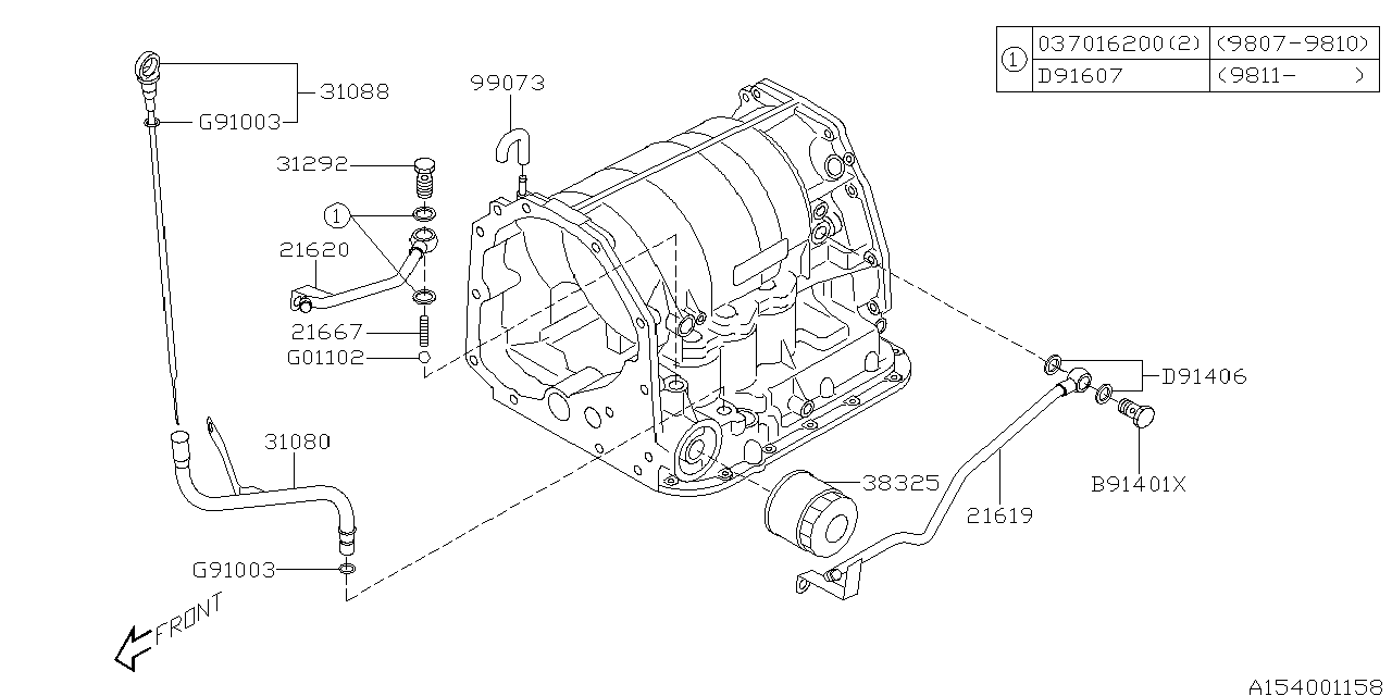 Diagram AT, TRANSMISSION CASE for your 2003 Subaru STI   