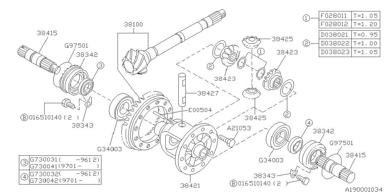 Diagram DIFFERENTIAL (TRANSMISSION) for your 2001 Subaru Impreza   