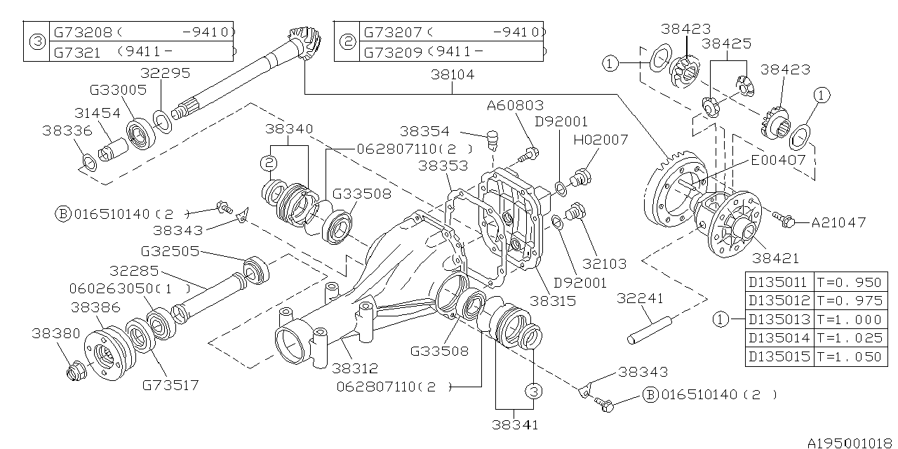 Diagram DIFFERENTIAL (INDIVIDUAL) for your 1993 Subaru Impreza   