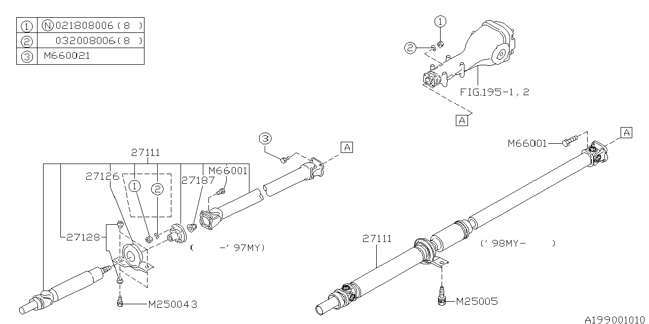 Diagram PROPELLER SHAFT for your Subaru Outback  