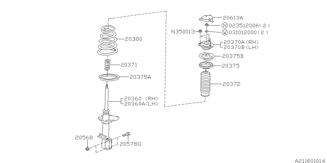 Diagram REAR SHOCK ABSORBER for your 2022 Subaru WRX Limited w/EyeSight  