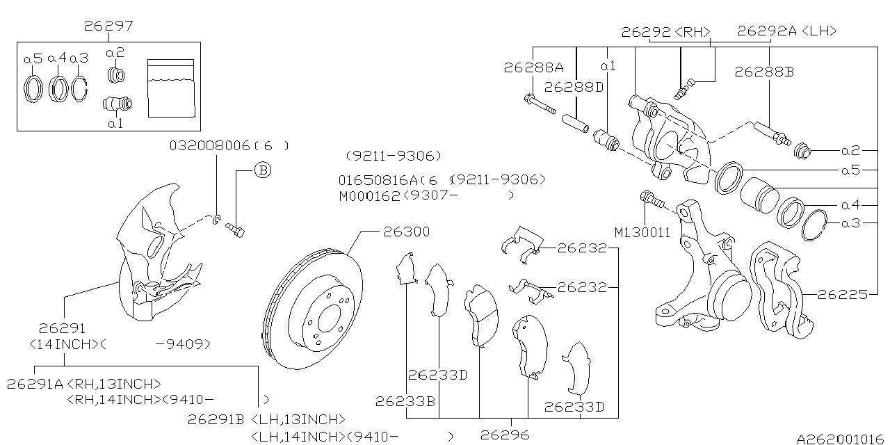 Diagram FRONT BRAKE for your 2000 Subaru STI   