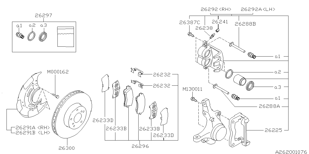 Diagram FRONT BRAKE for your 2023 Subaru Impreza   