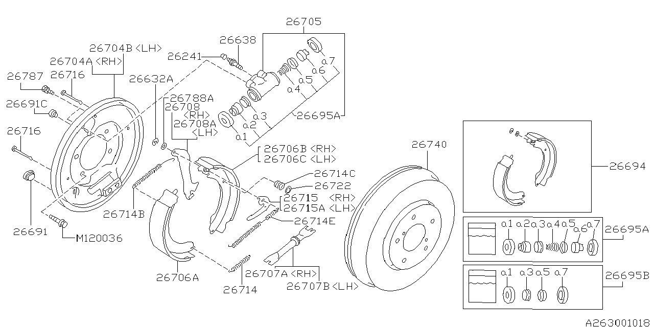 Diagram REAR BRAKE for your 2009 Subaru Tribeca   