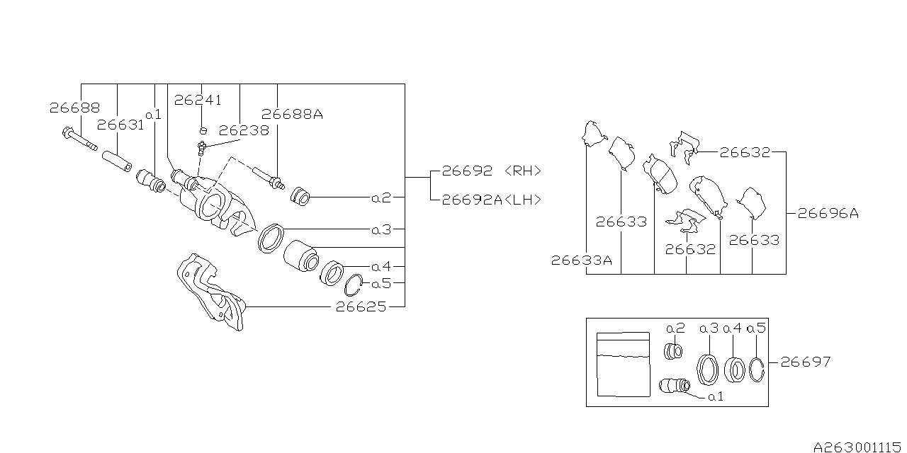 Diagram REAR BRAKE for your 2014 Subaru Impreza   