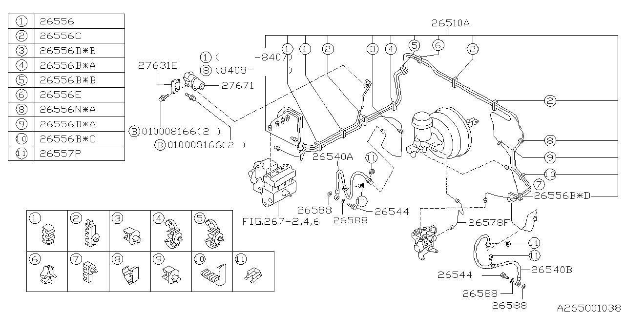 Diagram BRAKE PIPING for your 1993 Subaru Impreza   