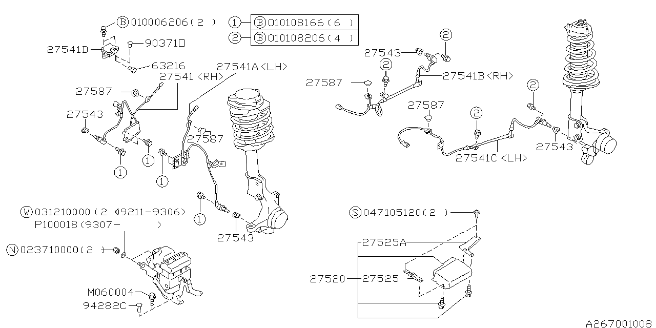 Diagram ANTILOCK BRAKE SYSTEM for your Subaru