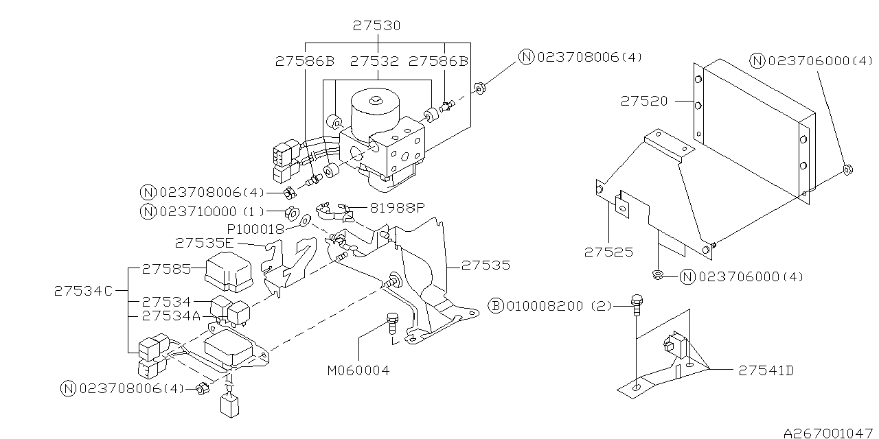 Diagram ANTILOCK BRAKE SYSTEM for your Subaru