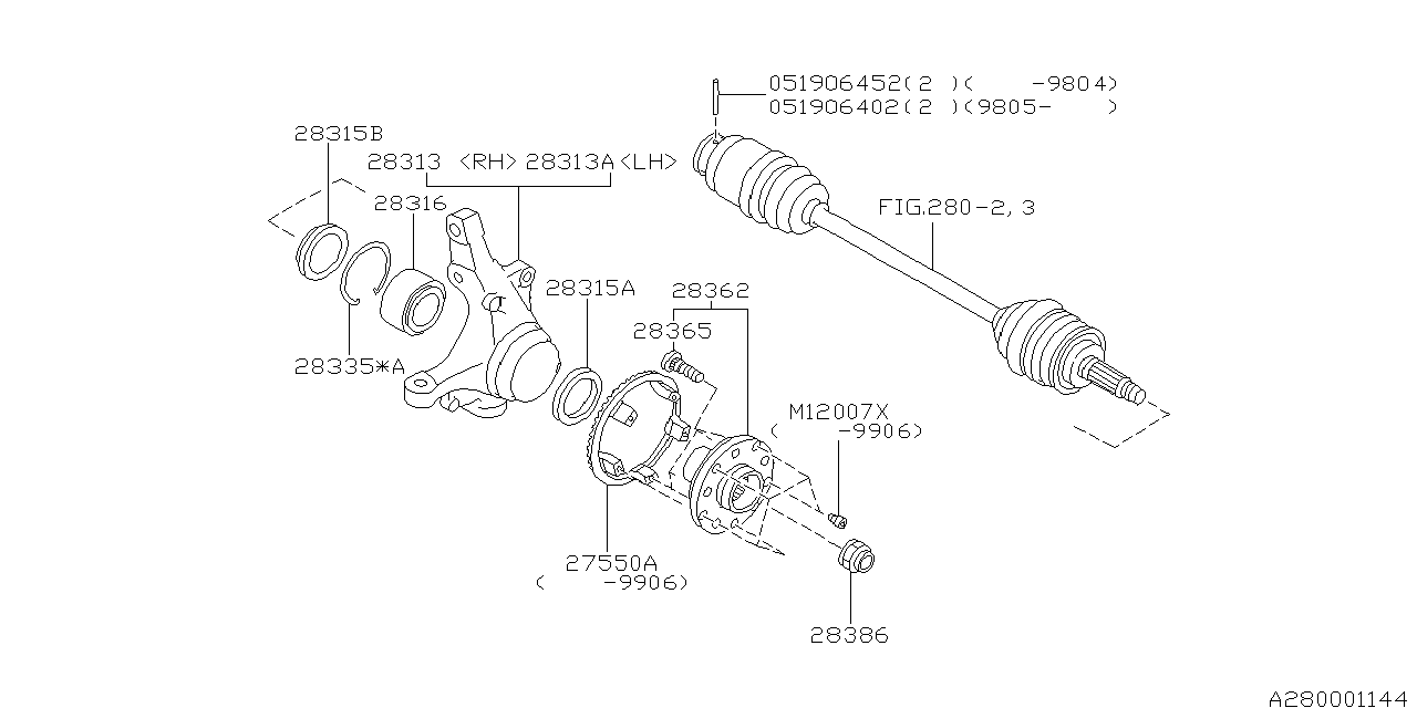 Diagram FRONT AXLE for your Subaru