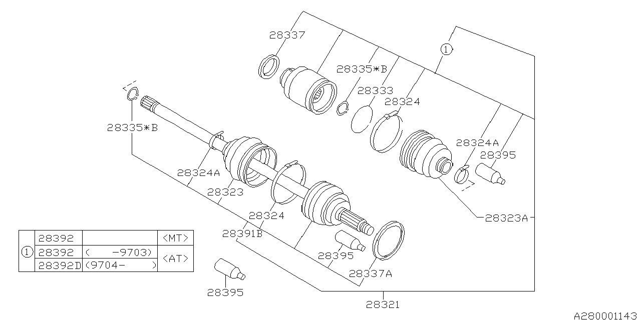 Diagram FRONT AXLE for your 2019 Subaru WRX  Base 