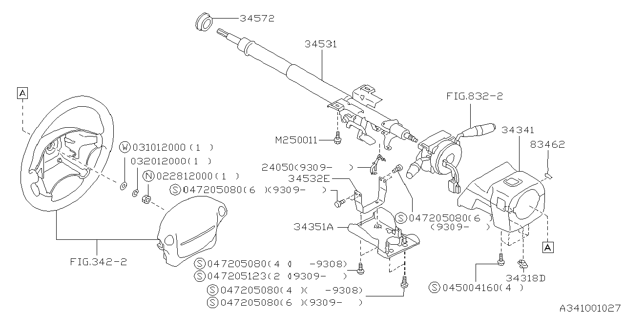 Diagram STEERING COLUMN for your 2022 Subaru BRZ   