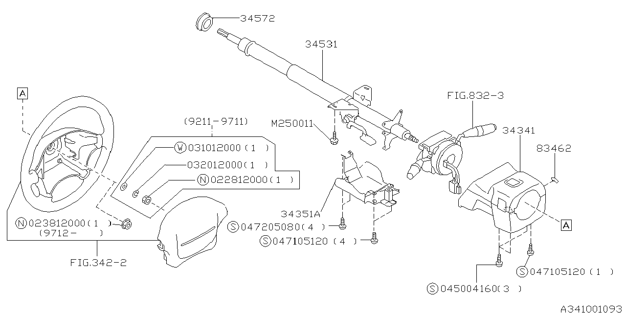 Diagram STEERING COLUMN for your 2022 Subaru BRZ   