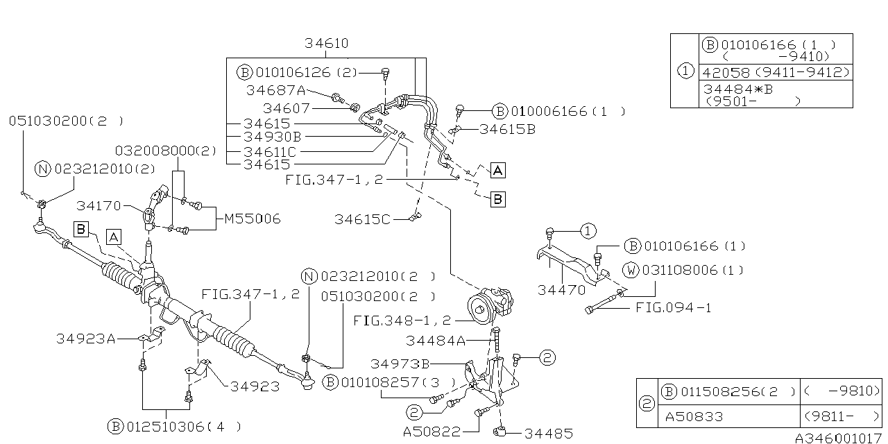 Diagram POWER STEERING SYSTEM for your 2001 Subaru Impreza   