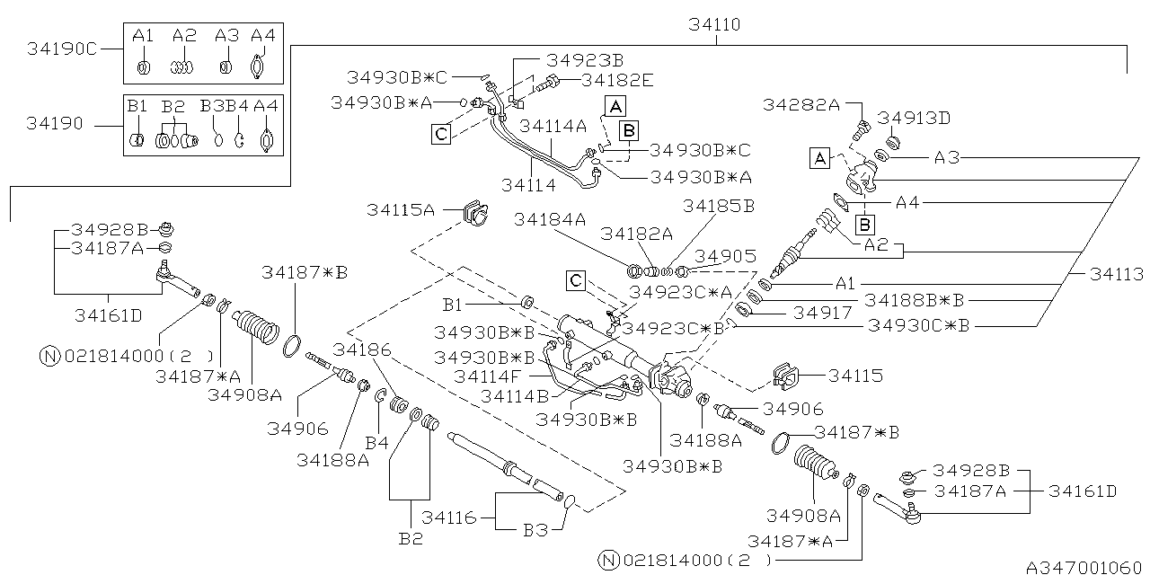 Diagram POWER STEERING GEAR BOX for your 2020 Subaru Impreza   