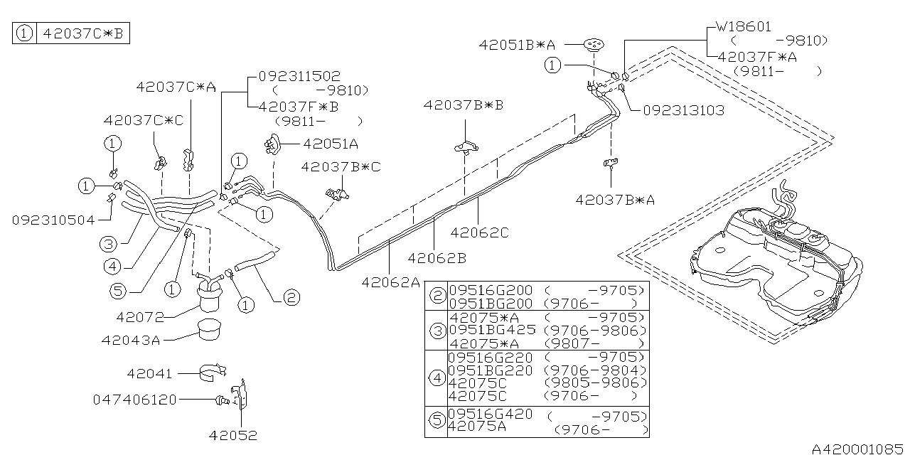 Diagram FUEL PIPING for your 2006 Subaru Impreza  Sedan 