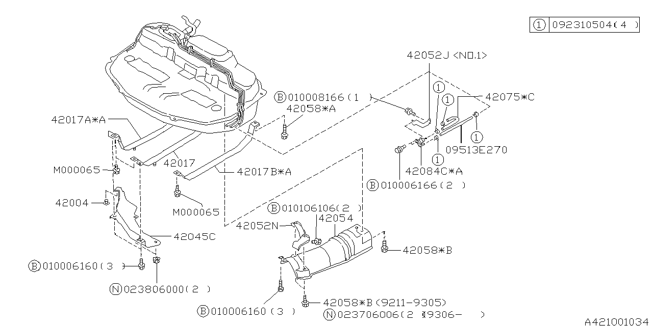 Diagram FUEL TANK for your Subaru Impreza  