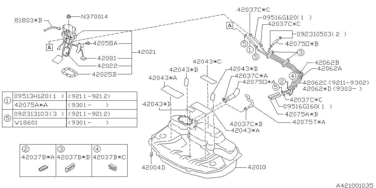 Diagram FUEL TANK for your Subaru Impreza  