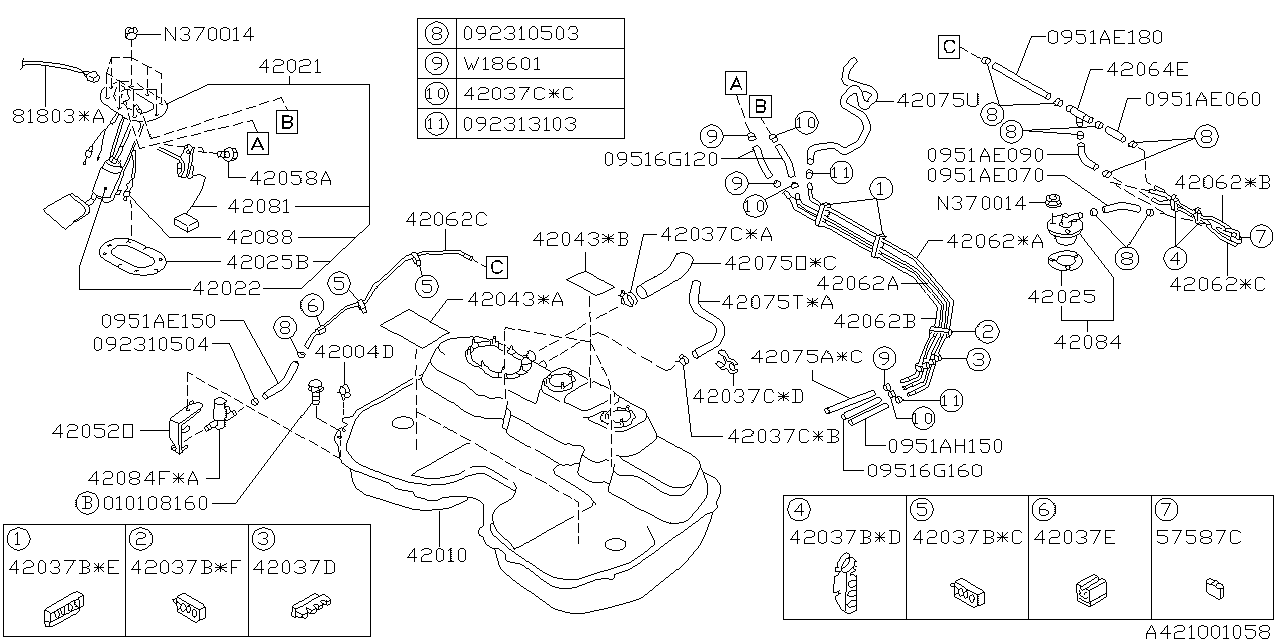 Diagram FUEL TANK for your 1996 Subaru Impreza   