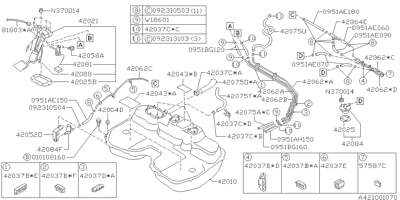 Diagram FUEL TANK for your 1997 Subaru Impreza   