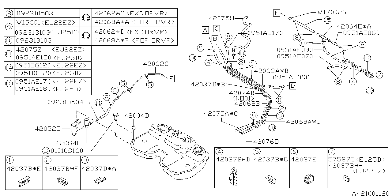 Diagram FUEL TANK for your Subaru Impreza  