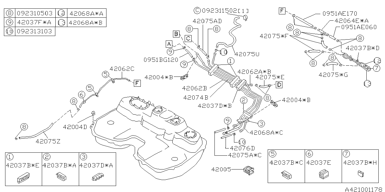 Diagram FUEL TANK for your 1995 Subaru Impreza  LE Wagon 