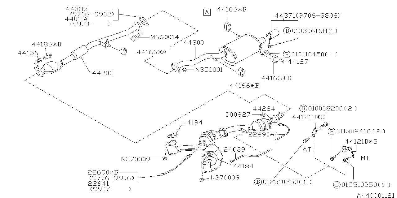 Diagram EXHAUST for your Subaru STI 2.5L TURBO 6MT WAGON