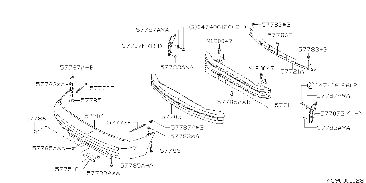 Diagram FRONT BUMPER for your 2006 Subaru Outback   