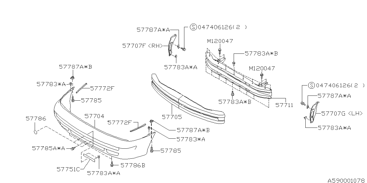 Diagram FRONT BUMPER for your 2006 Subaru Outback   