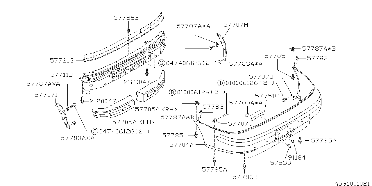 Diagram REAR BUMPER for your 2019 Subaru Forester  Plus w/EyeSight 