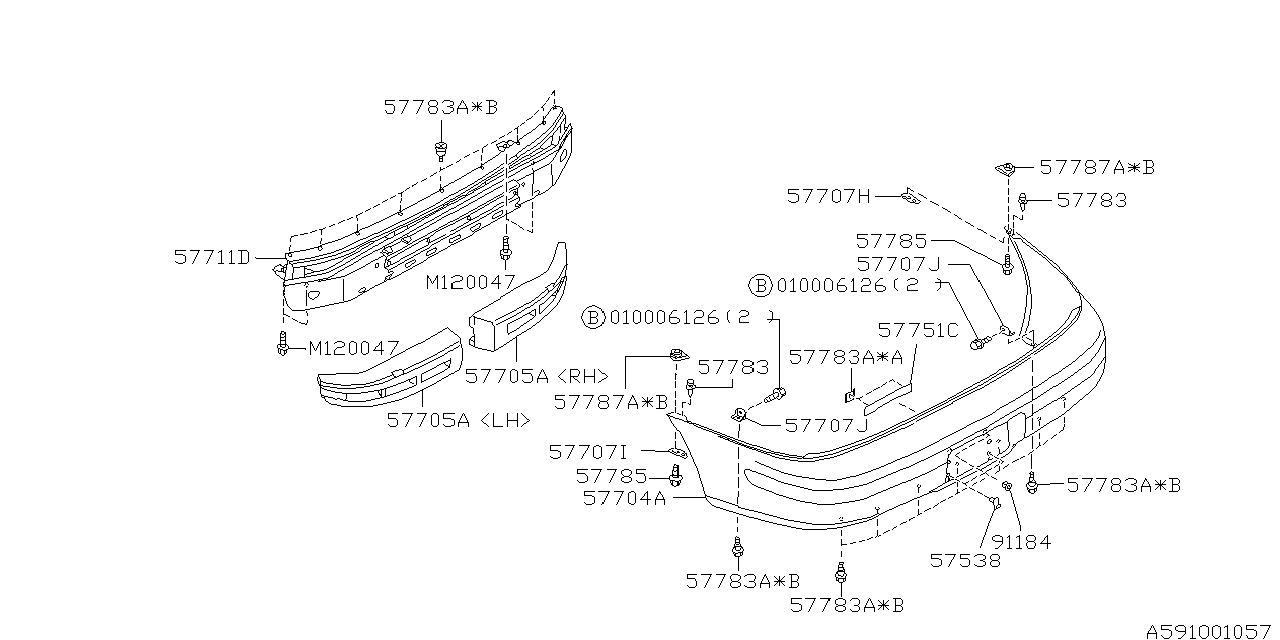 Diagram REAR BUMPER for your 2023 Subaru WRX   