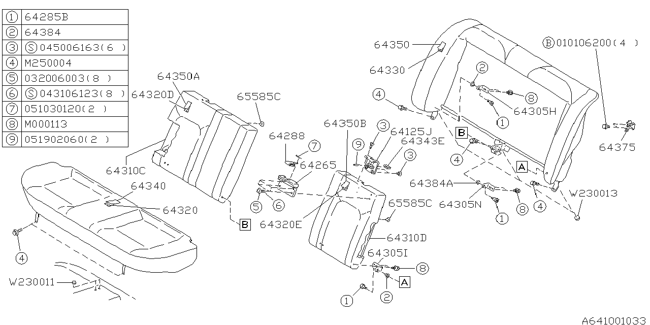 Diagram REAR SEAT for your Subaru Impreza  