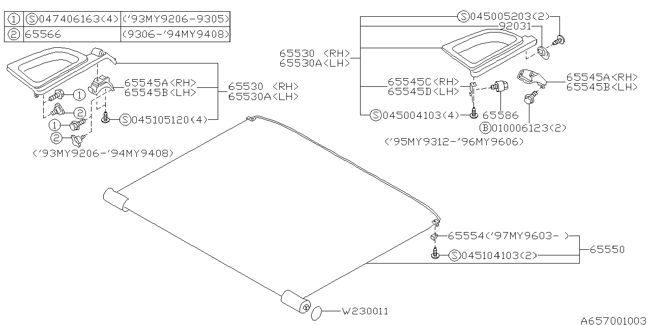 Diagram TONNEAU COVER for your Subaru Impreza  