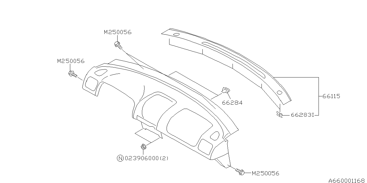 Subaru Impreza Instrument Panel Trim Panel Clip. Grille - 66136FA100 ...