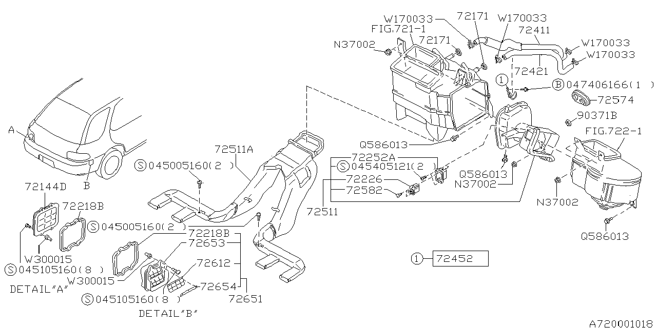 Diagram HEATER SYSTEM for your 1993 Subaru Impreza   