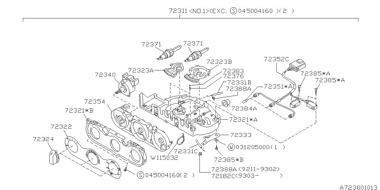 Diagram HEATER CONTROL for your Subaru Impreza  