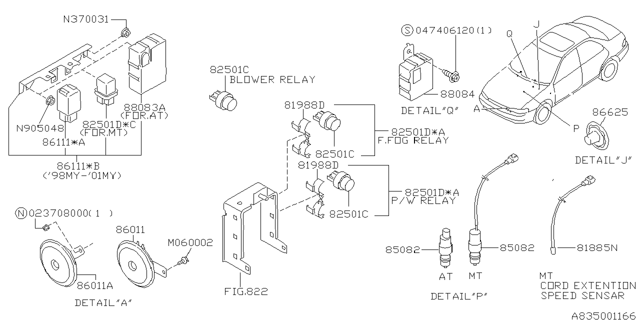 Diagram ELECTRICAL PARTS (BODY) for your 2022 Subaru Crosstrek  Limited w/EyeSight 