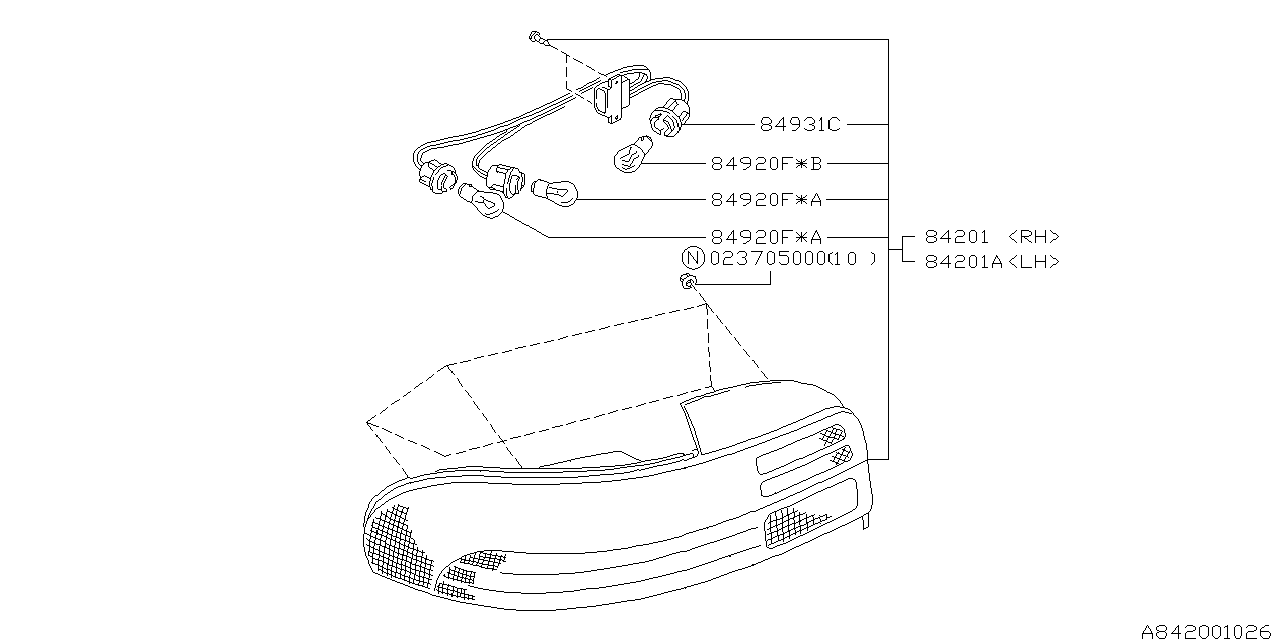 Full size assembly image of LAMP (REAR) (1/1)
