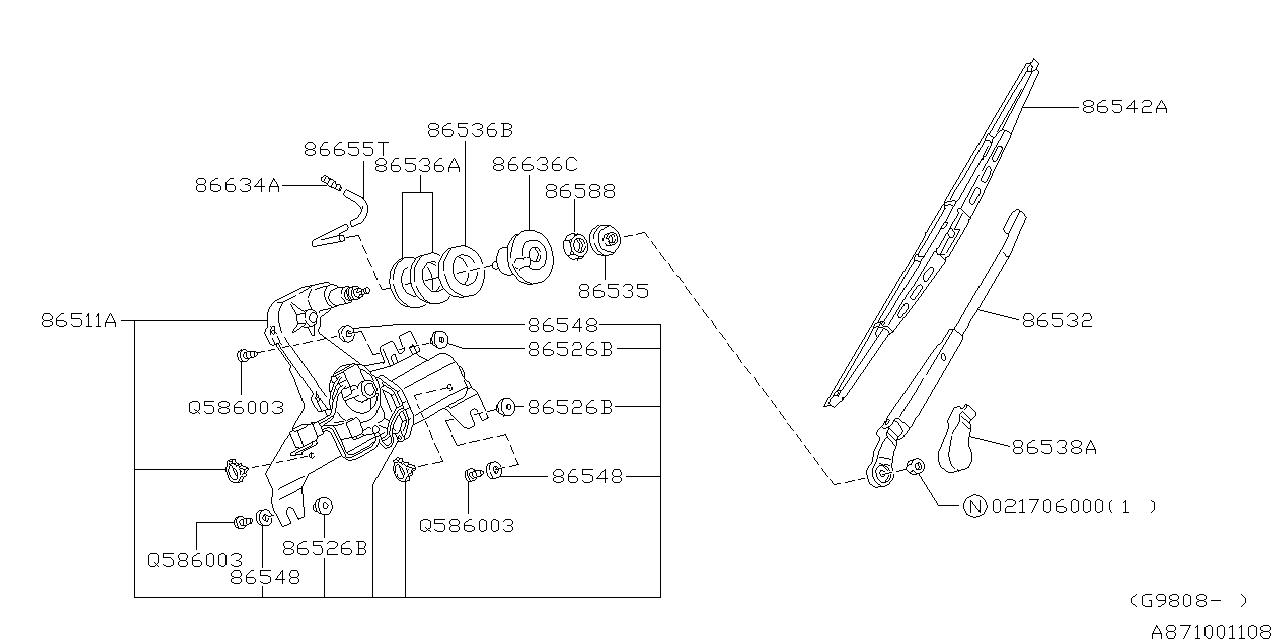 Diagram WIPER (REAR) for your Subaru Forester  