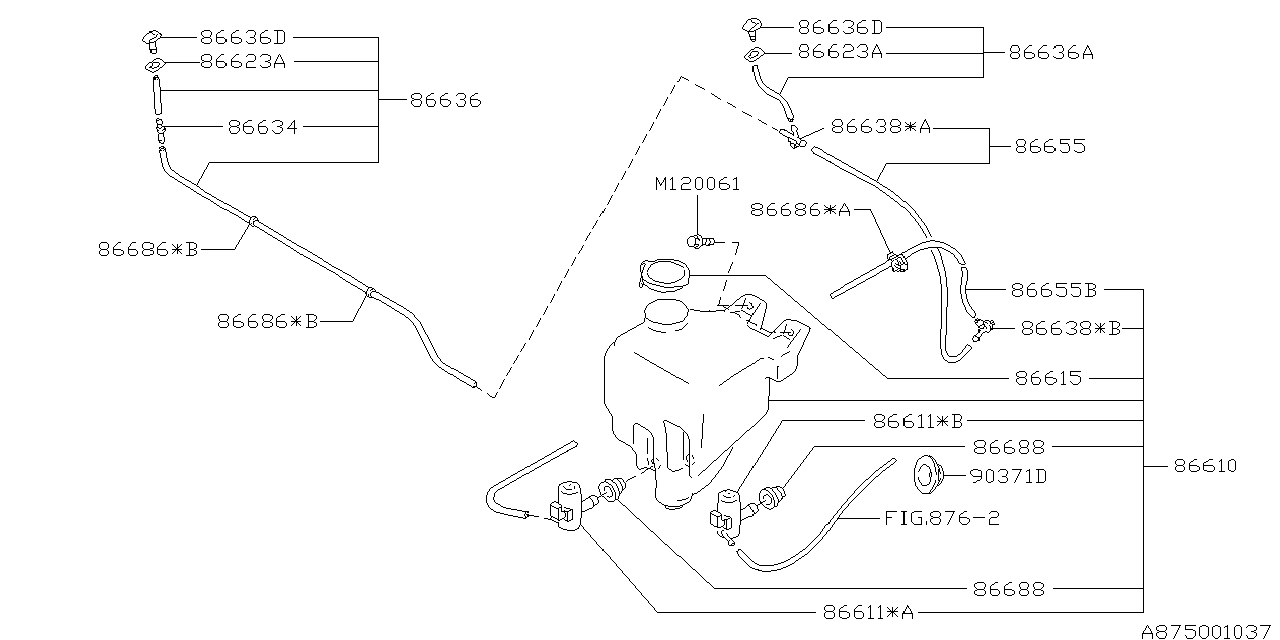 Diagram WINDSHIELD WASHER for your Subaru Impreza  