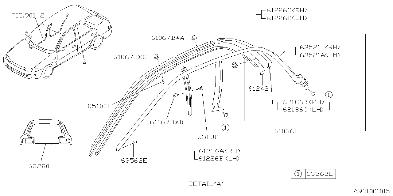 Diagram WEATHER STRIP for your 2001 Subaru Impreza   