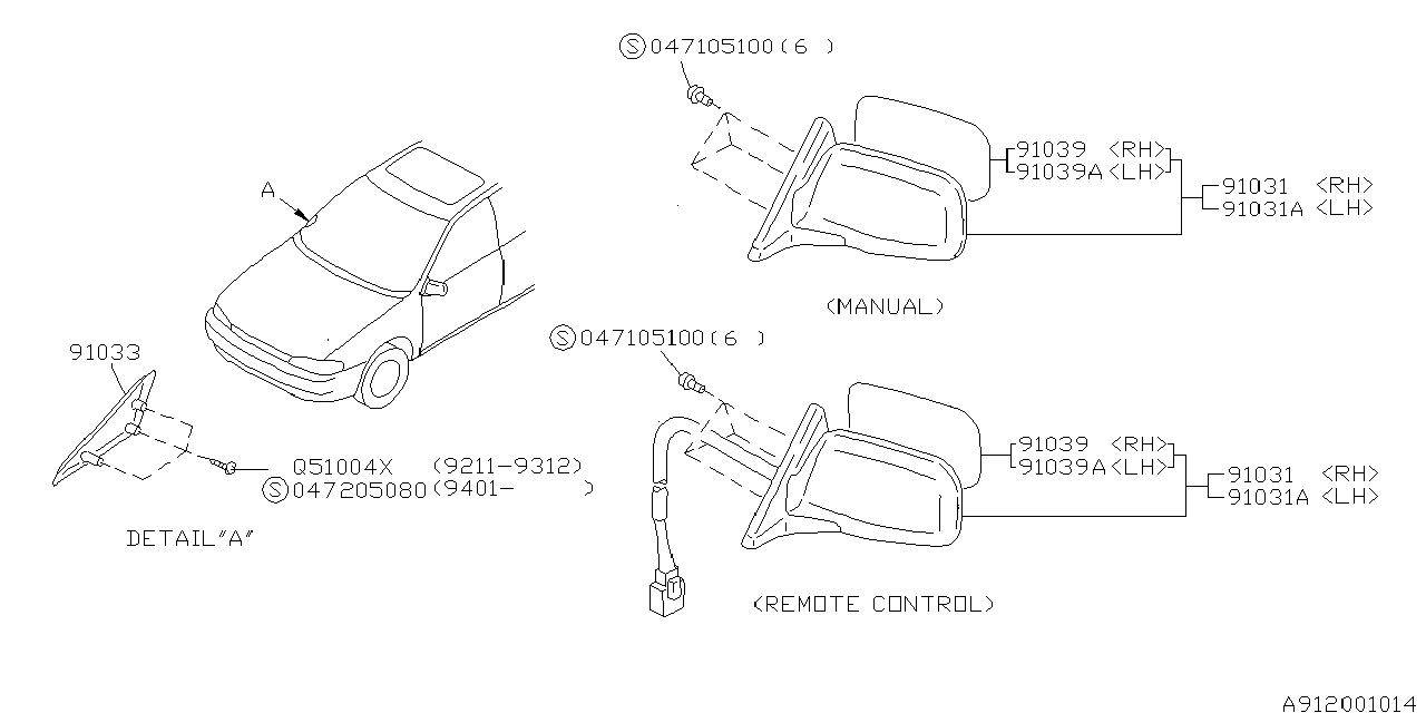 Diagram REAR VIEW MIRROR for your 2019 Subaru Ascent  Limited 8-Passenger w/EyeSight 