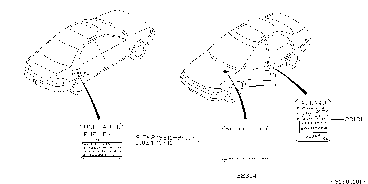 Diagram LABEL (CAUTION) for your Subaru Impreza  