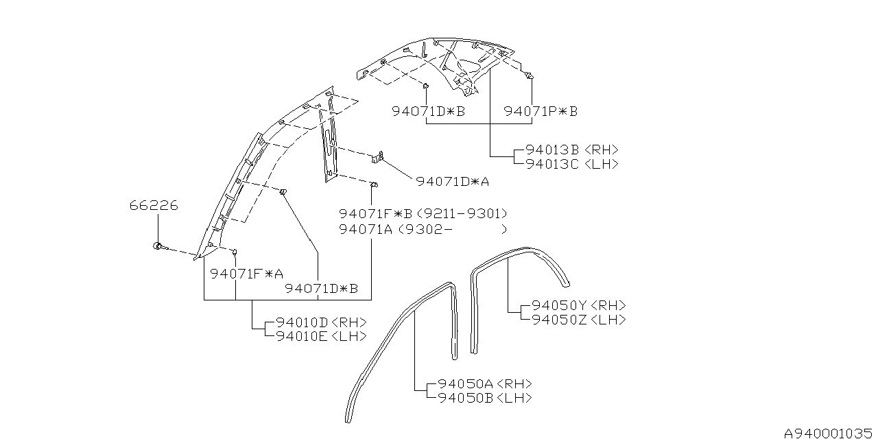 Diagram INNER TRIM for your 2002 Subaru WRX   