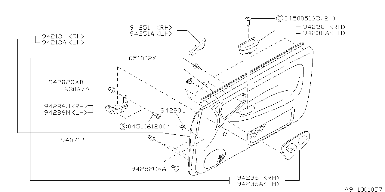 Diagram DOOR TRIM for your 2007 Subaru Legacy   