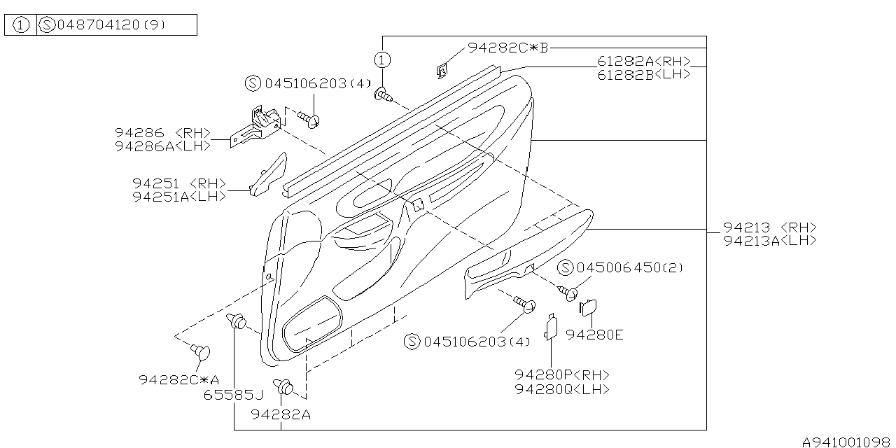 Diagram DOOR TRIM for your 2008 Subaru Legacy   