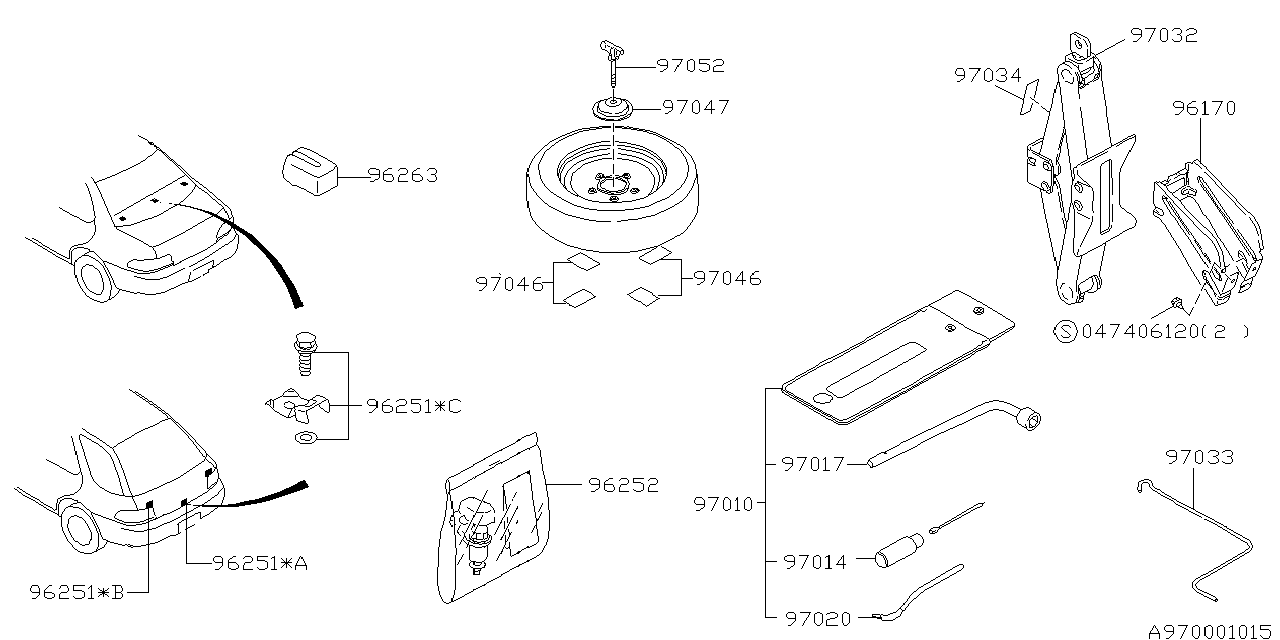 Diagram TOOL KIT & JACK for your 2024 Subaru BRZ   