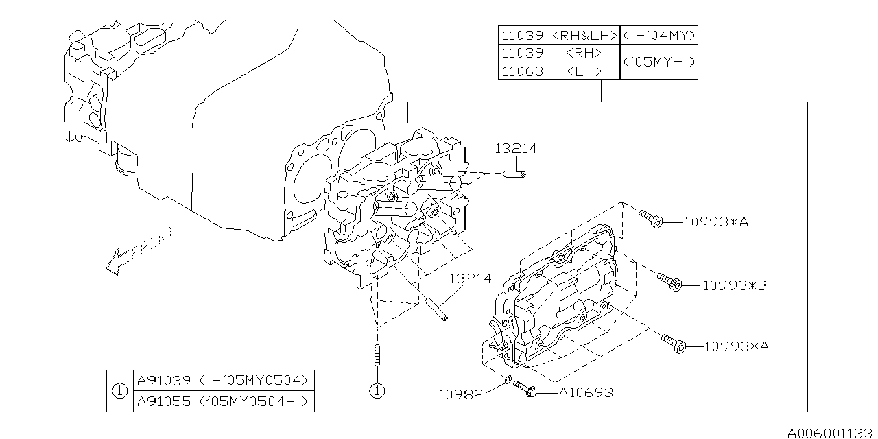 Diagram CYLINDER HEAD for your 2002 Subaru Impreza  TS Wagon 